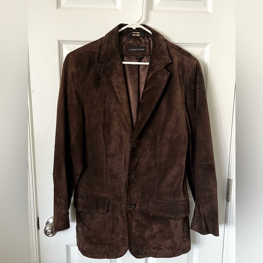 Men’s Structure Jacket, size oversized Small.  Genuine leather, chocolate brown.